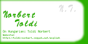 norbert toldi business card